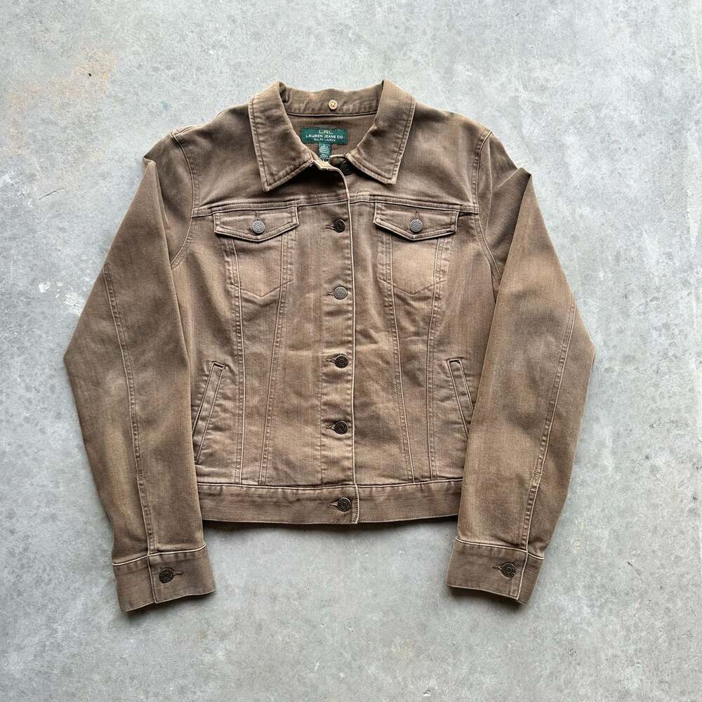 Lauren Jeans Co. Women's Brown Denim Trucker Jacket - Large
